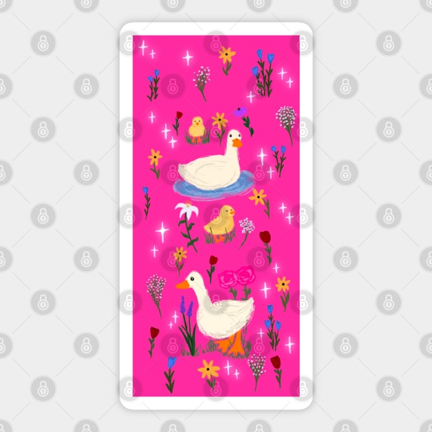 ducks and chicks Sticker by hgrasel